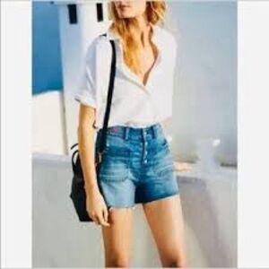 Madewell 24 high rise  retro button fly shorts denim jeans